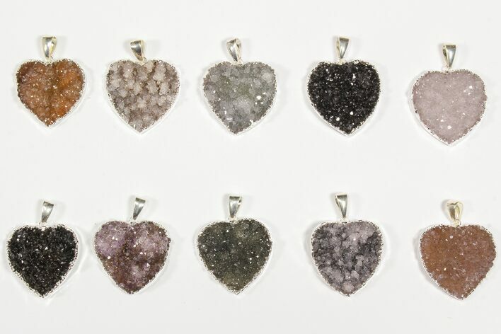 Lot: Druzy Amethyst Heart Pendants - Pieces #84081